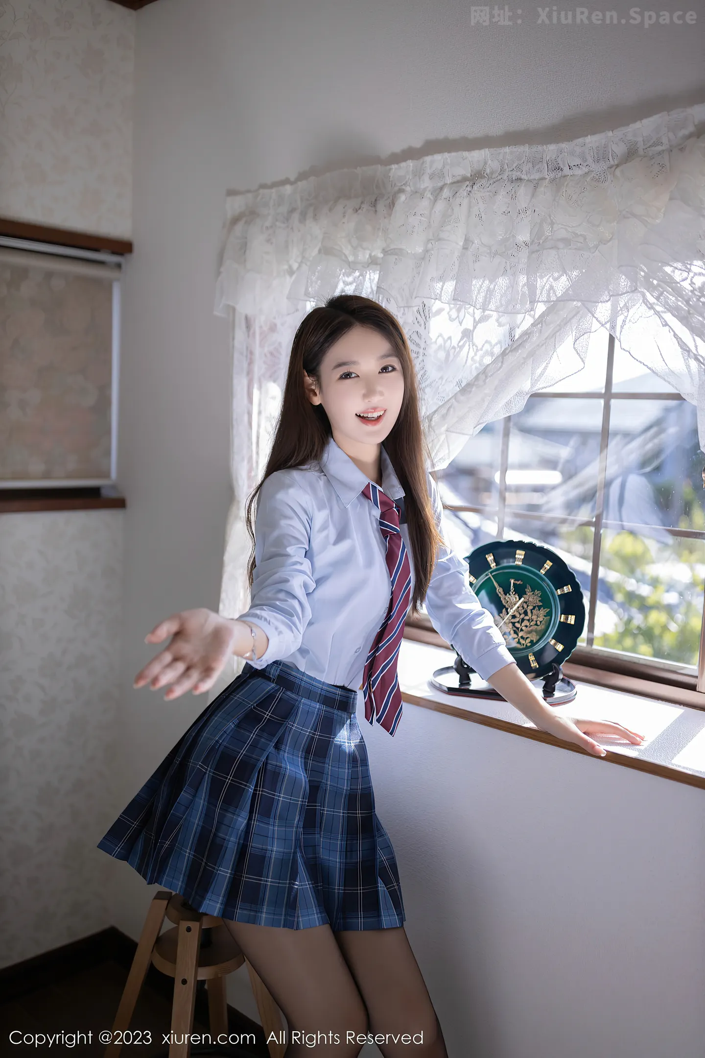 图片[6]-[XiuRen秀人网]VOL.7585 模特唐安琪性感白T配格子裙露紫色蕾丝内衣秀完美身材诱惑写真78P-秀人网官方网站